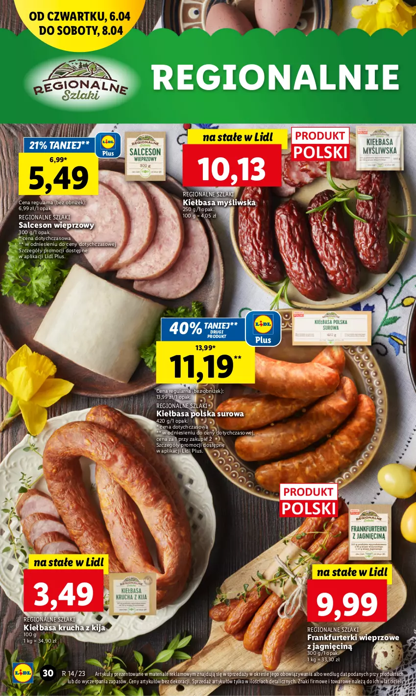 Gazetka promocyjna Lidl - GAZETKA - ważna 06.04 do 08.04.2023 - strona 30 - produkty: Frankfurterki, Kiełbasa, Kiełbasa krucha, Salceson