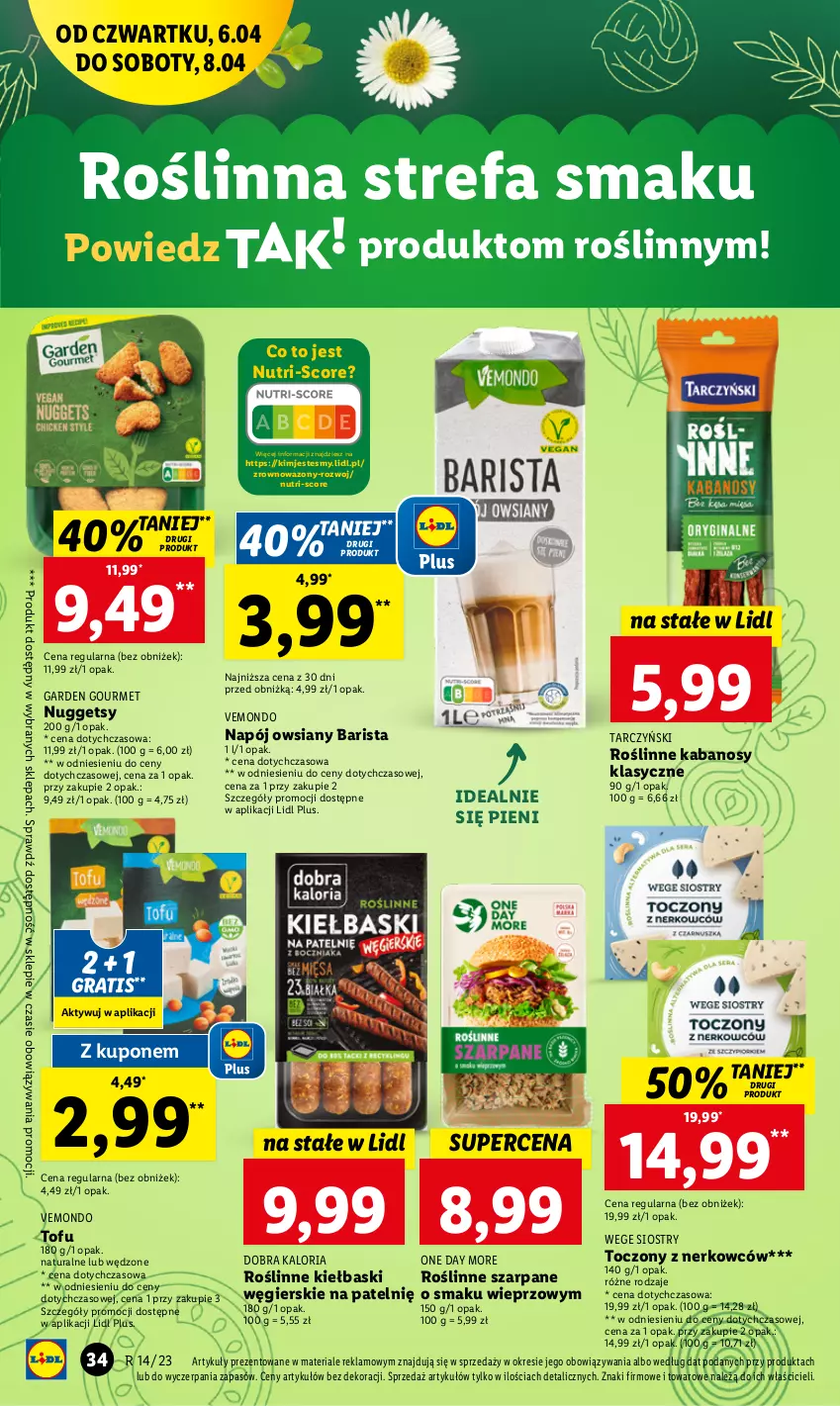 Gazetka promocyjna Lidl - GAZETKA - ważna 06.04 do 08.04.2023 - strona 36 - produkty: Fa, Gra, Kabanos, Napój, Roślinne kabanosy, Roślinne kiełbaski, Tarczyński, Tofu, Wazon