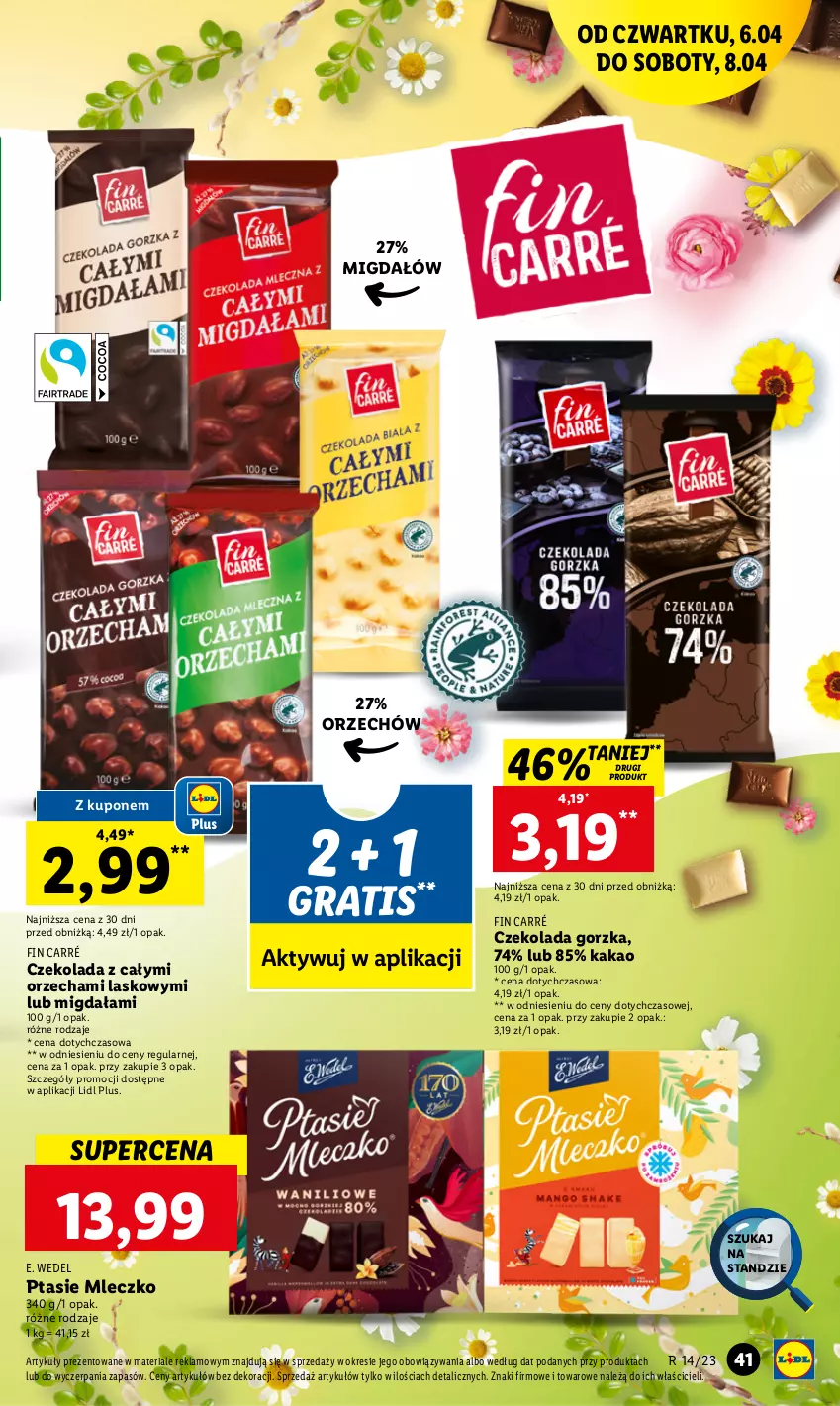 Gazetka promocyjna Lidl - GAZETKA - ważna 06.04 do 08.04.2023 - strona 43 - produkty: Czekolada, Czekolada gorzka, E. Wedel, Gra, Kakao, Mleczko, Ptasie mleczko