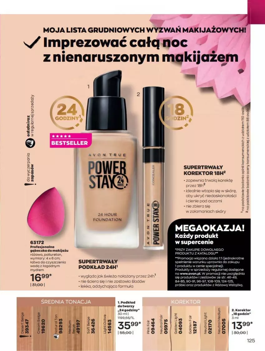 Gazetka promocyjna Avon - Katalog Avon 12/2021 kampania grudzień - ważna 01.12 do 31.12.2021 - strona 125 - produkty: Makijaż, Podkład, Podkład do twarzy