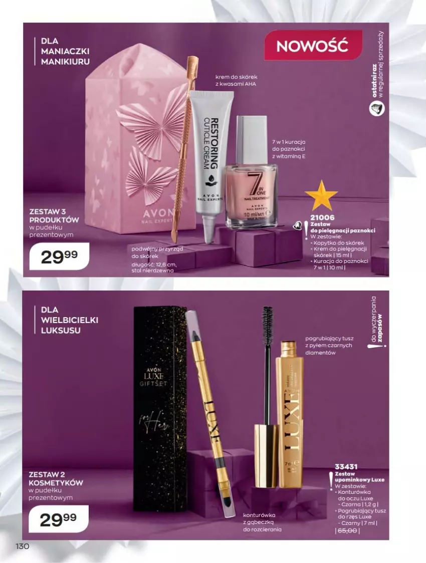 Gazetka promocyjna Avon - Katalog Avon 12/2021 kampania grudzień - ważna 01.12 do 31.12.2021 - strona 130 - produkty: BIC, Koc, Konturówka do oczu, Tusz