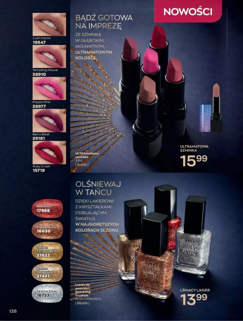 Gazetka promocyjna Avon - Katalog Avon 12/2021 kampania grudzień - ważna 01.12 do 31.12.2021 - strona 138 - produkty: Inka, Lakier, Rama, Szminka