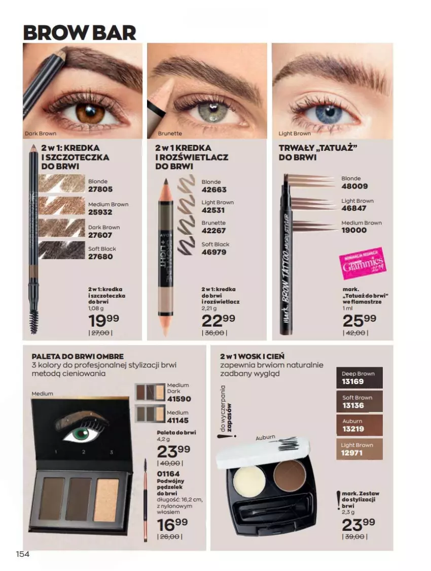 Gazetka promocyjna Avon - Katalog Avon 12/2021 kampania grudzień - ważna 01.12 do 31.12.2021 - strona 154 - produkty: Cień, Kredka, Lack, Paleta, Rozświetlacz, Szczoteczka