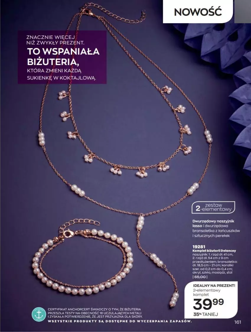 Gazetka promocyjna Avon - Katalog Avon 12/2021 kampania grudzień - ważna 01.12 do 31.12.2021 - strona 161 - produkty: Bransoletka, Naszyjnik