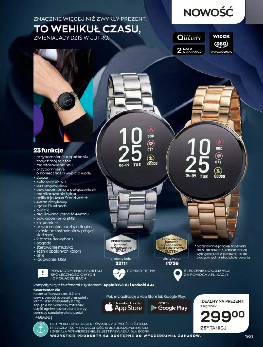 Gazetka promocyjna Avon - Katalog Avon 12/2021 kampania grudzień - ważna 01.12 do 31.12.2021 - strona 169 - produkty: Fa, Krokomierz, Monitor, Smartwatch, Telefon, Top, Zegar, Zegarek