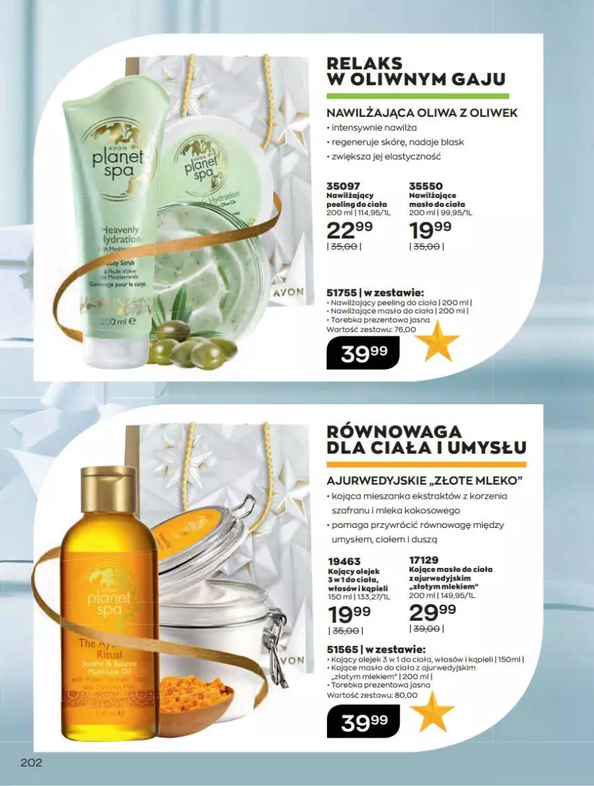 Gazetka promocyjna Avon - Katalog Avon 12/2021 kampania grudzień - ważna 01.12 do 31.12.2021 - strona 202 - produkty: Kokos, Masło, Masło do ciała, Mleko, Olej, Oliwa z oliwek, Szafran, Torebka, Waga