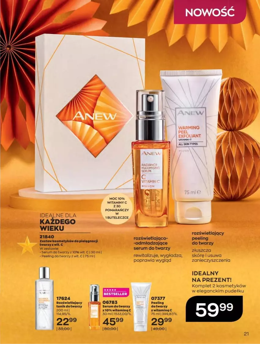 Gazetka promocyjna Avon - Katalog Avon 12/2021 kampania grudzień - ważna 01.12 do 31.12.2021 - strona 21 - produkty: Peeling, Rum, Ser, Serum, Serum do twarzy, Tonik