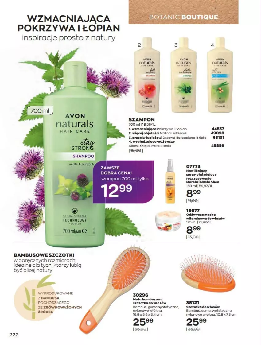 Gazetka promocyjna Avon - Katalog Avon 12/2021 kampania grudzień - ważna 01.12 do 31.12.2021 - strona 222 - produkty: Hibiskus, Maska, Masło, Mięta, Morela, Olej, Por, Szampon, Szczotka, Szczotka do włosów