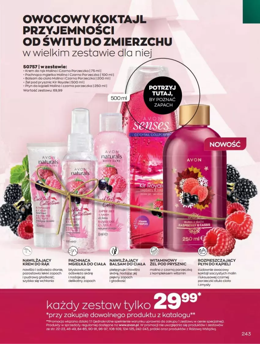 Gazetka promocyjna Avon - Katalog Avon 12/2021 kampania grudzień - ważna 01.12 do 31.12.2021 - strona 243 - produkty: Balsam do ciała, Krem do rąk, Płyn do kąpieli, Por