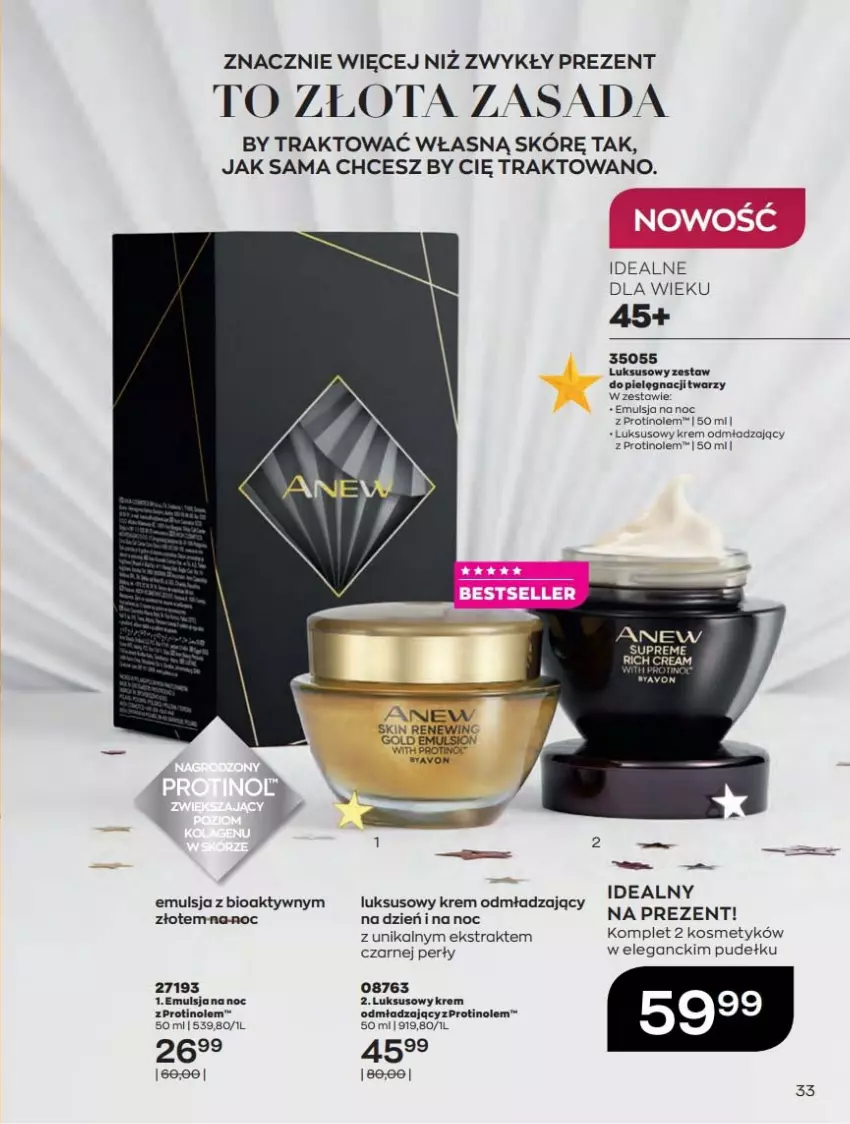 Gazetka promocyjna Avon - Katalog Avon 12/2021 kampania grudzień - ważna 01.12 do 31.12.2021 - strona 33 - produkty: Anew, Emulsja