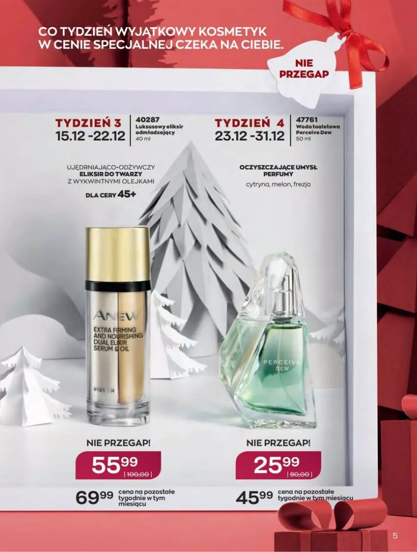 Gazetka promocyjna Avon - Katalog Avon 12/2021 kampania grudzień - ważna 01.12 do 31.12.2021 - strona 5 - produkty: Eliksir do twarzy, Olej