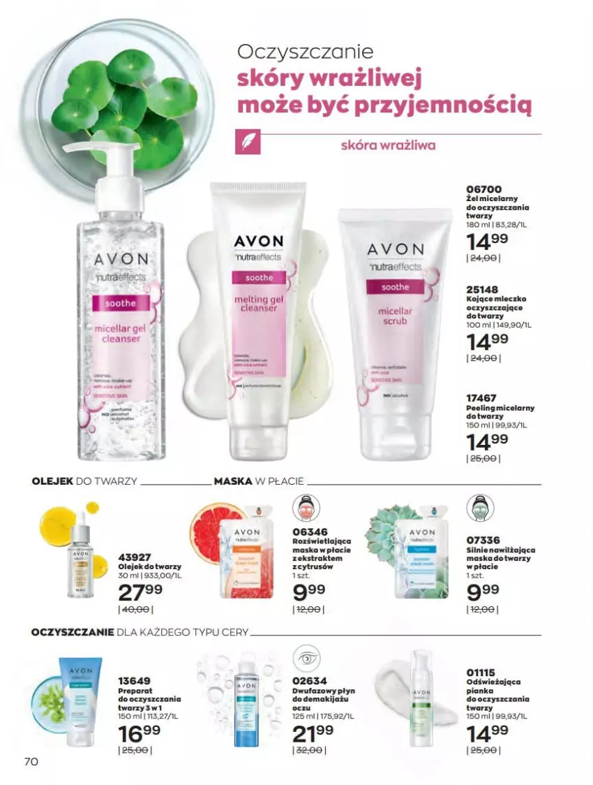 Gazetka promocyjna Avon - Katalog Avon 12/2021 kampania grudzień - ważna 01.12 do 31.12.2021 - strona 70 - produkty: Fa, Makijaż, Maska, Mleczko, Olej, Peeling, Ser