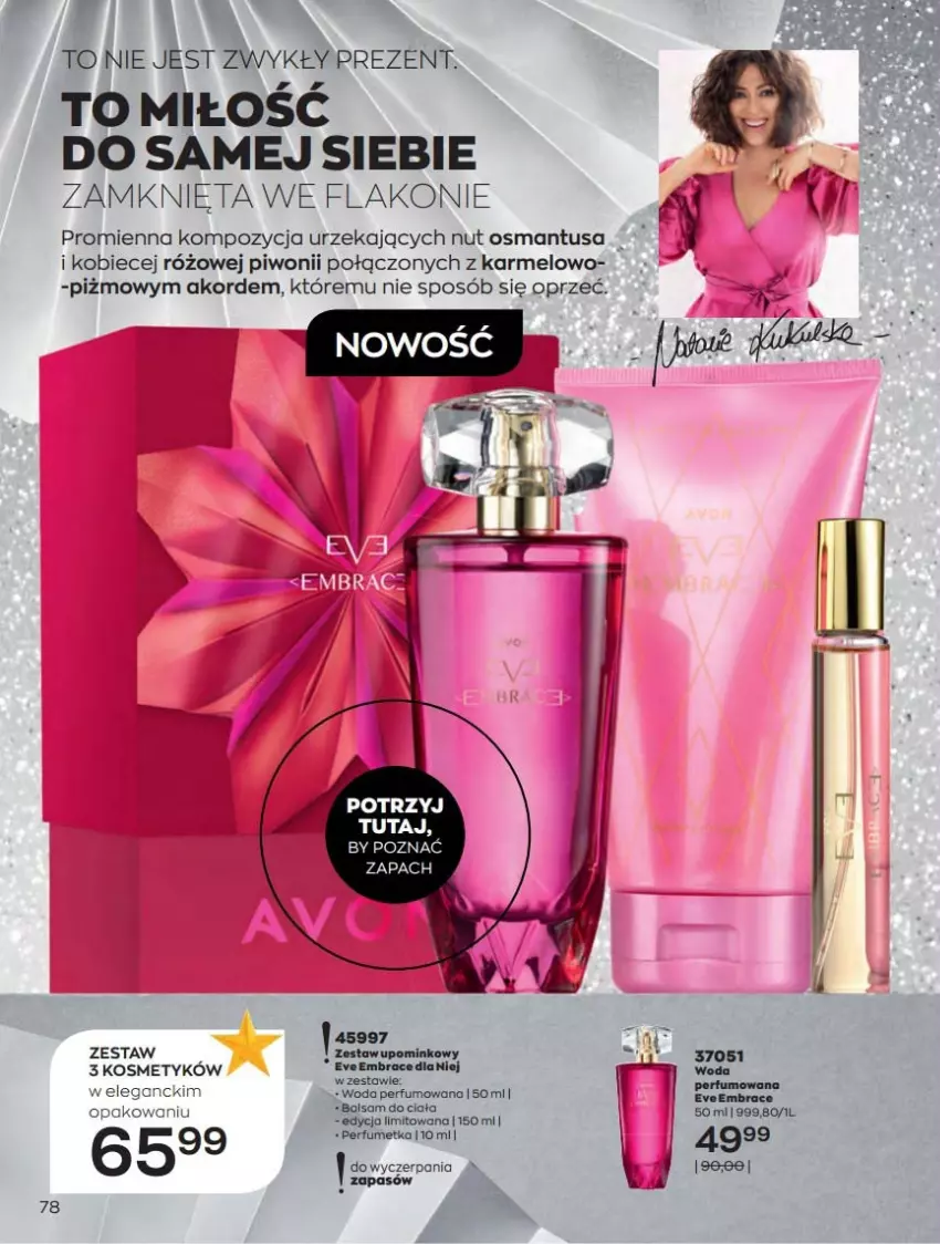 Gazetka promocyjna Avon - Katalog Avon 12/2021 kampania grudzień - ważna 01.12 do 31.12.2021 - strona 78 - produkty: Balsam do ciała, Perfum, Piwo, Woda, Woda perfumowana