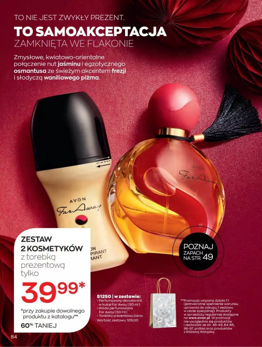 Gazetka promocyjna Avon - Katalog Avon 12/2021 kampania grudzień - ważna 01.12 do 31.12.2021 - strona 84 - produkty: Dezodorant, Fa, Perfum, Torebka, Woda, Woda perfumowana