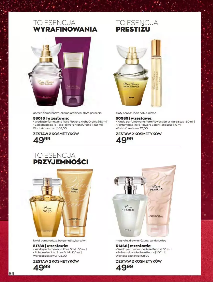 Gazetka promocyjna Avon - Katalog Avon 12/2021 kampania grudzień - ważna 01.12 do 31.12.2021 - strona 86 - produkty: Bursztyn, Narcyz, Perfum, Róża, Woda, Woda perfumowana