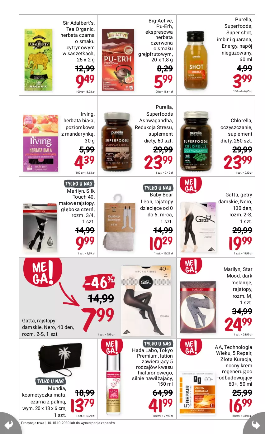 Gazetka promocyjna Rossmann - 1 Październik - ważna 01.10 do 15.10.2021 - strona 12 - produkty: Gatta, Herbata, Herbata czarna, Imbir, Irving, Marilyn, Pur, Suplement diety, Waga