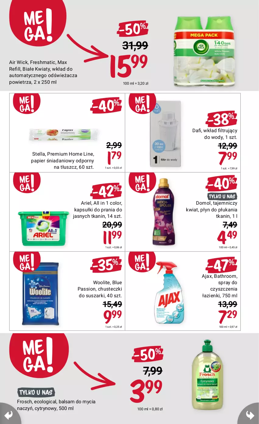 Gazetka promocyjna Rossmann - 1 Październik - ważna 01.10 do 15.10.2021 - strona 3 - produkty: Air Wick, Ariel, Chusteczki, Spray do czyszczenia, Woolite