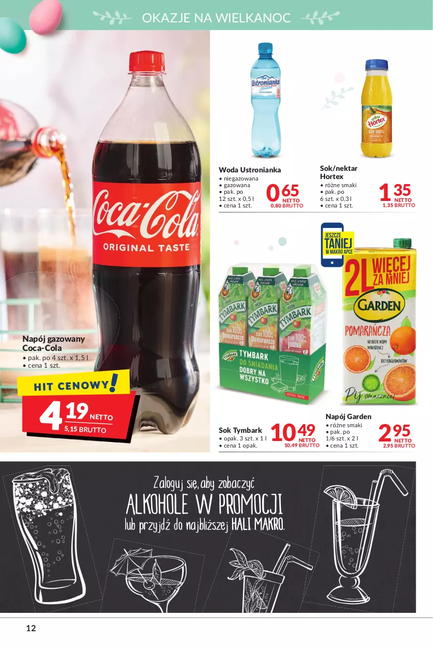 Gazetka promocyjna Makro - [Oferta promocyjna] Artykuły spożywcze i przemysłowe - ważna 05.04 do 18.04.2022 - strona 12 - produkty: Coca-Cola, Hortex, Napój, Napój gazowany, Nektar, Sok, Tymbark, Woda