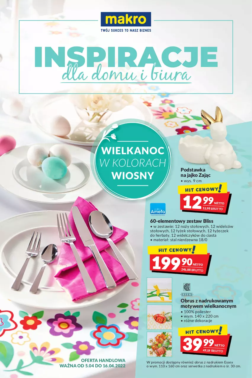 Gazetka promocyjna Makro - [Oferta promocyjna] Artykuły spożywcze i przemysłowe - ważna 05.04 do 18.04.2022 - strona 26 - produkty: Noż, Obrus, Ser