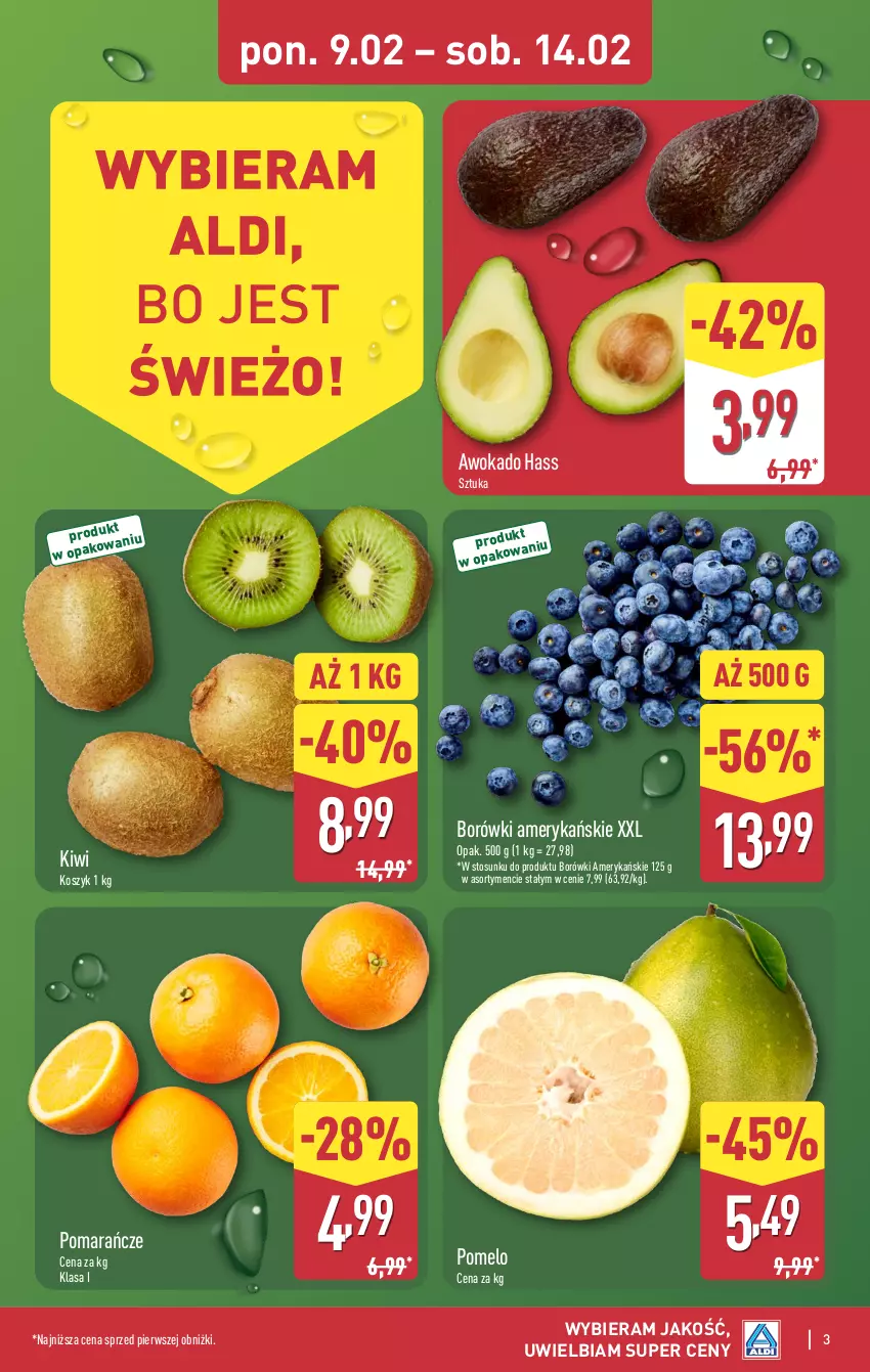 Gazetka promocyjna Aldi - Pełna oferta - ważna 09.02 do 14.02.2026 - strona 3 - produkty: Kiwi, Kosz, Pomarańcze, Pomelo