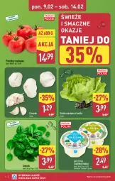 Gazetka promocyjna Aldi - Pełna oferta - Gazetka - ważna od 14.02 do 14.02.2026 - strona 4 - produkty: Por, Sałata masłowa, Surówka, Czosnek, Sałat, Masło, Pomidory, Szpinak