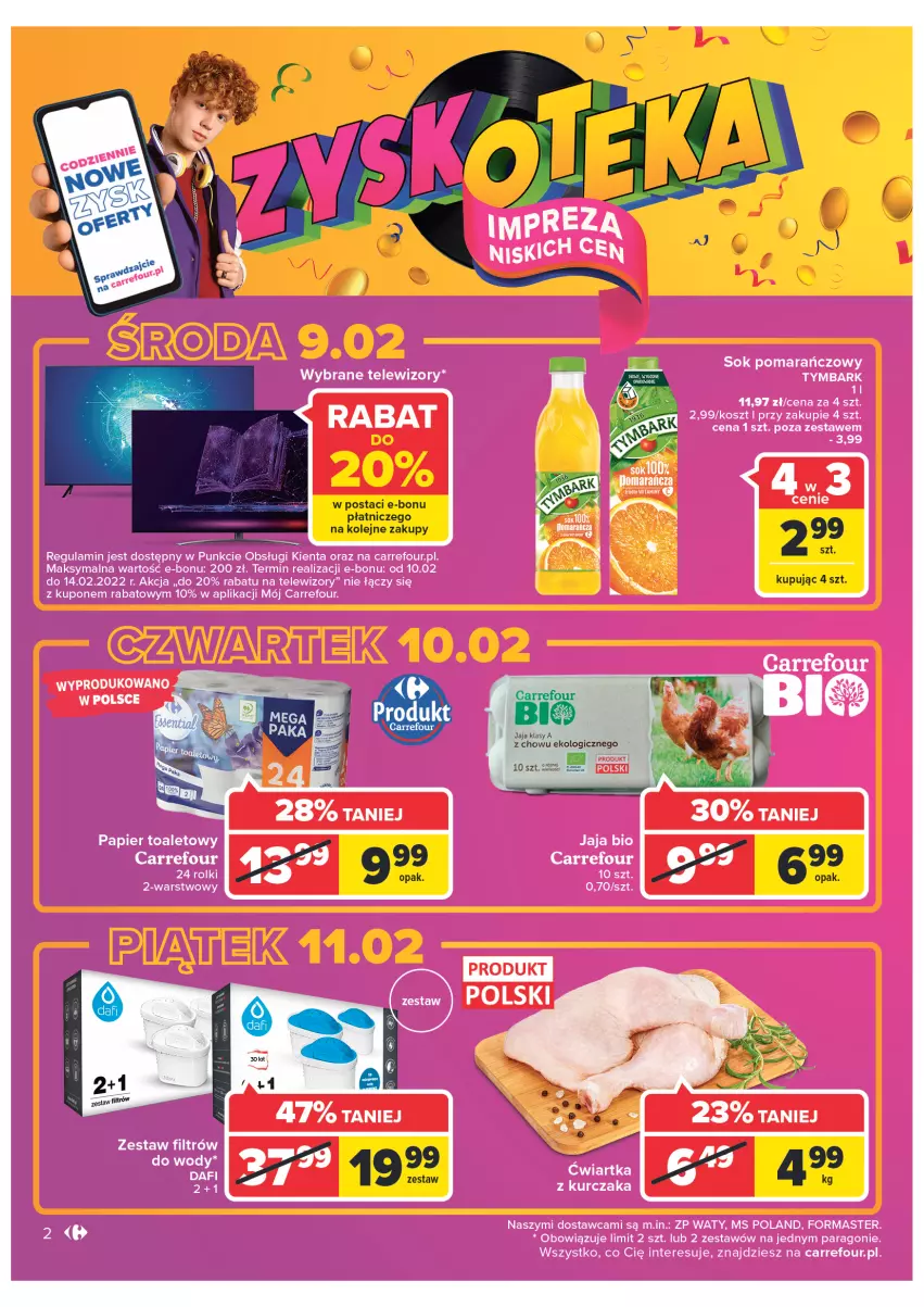 Gazetka promocyjna Carrefour - Gazetka Carrefour Zyskoteka - ważna 08.02 do 14.02.2022 - strona 2 - produkty: Jaja, Olej