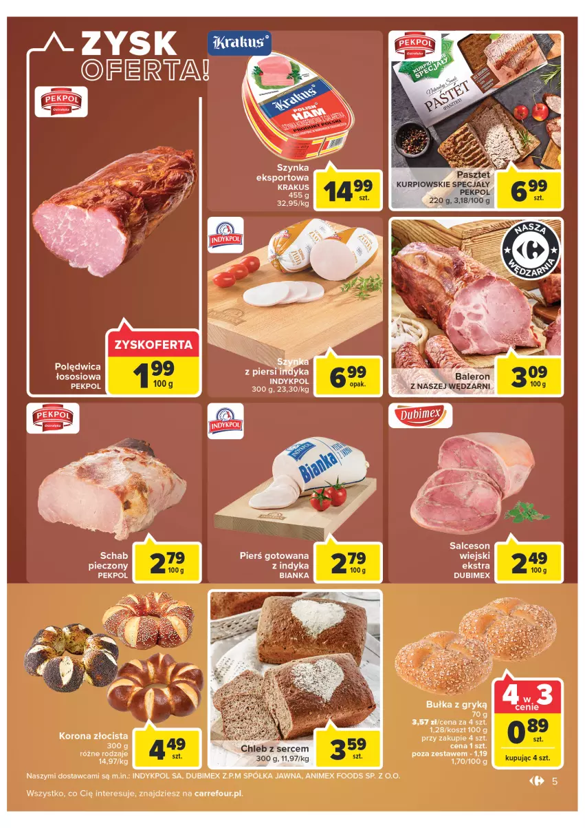 Gazetka promocyjna Carrefour - Gazetka Carrefour Zyskoteka - ważna 08.02 do 14.02.2022 - strona 5 - produkty: Bianka, Bułka, Chleb, Gry, Kosz, Krakus, LG, Pasztet, Pekpol, Piec, Półka, Salceson, Ser