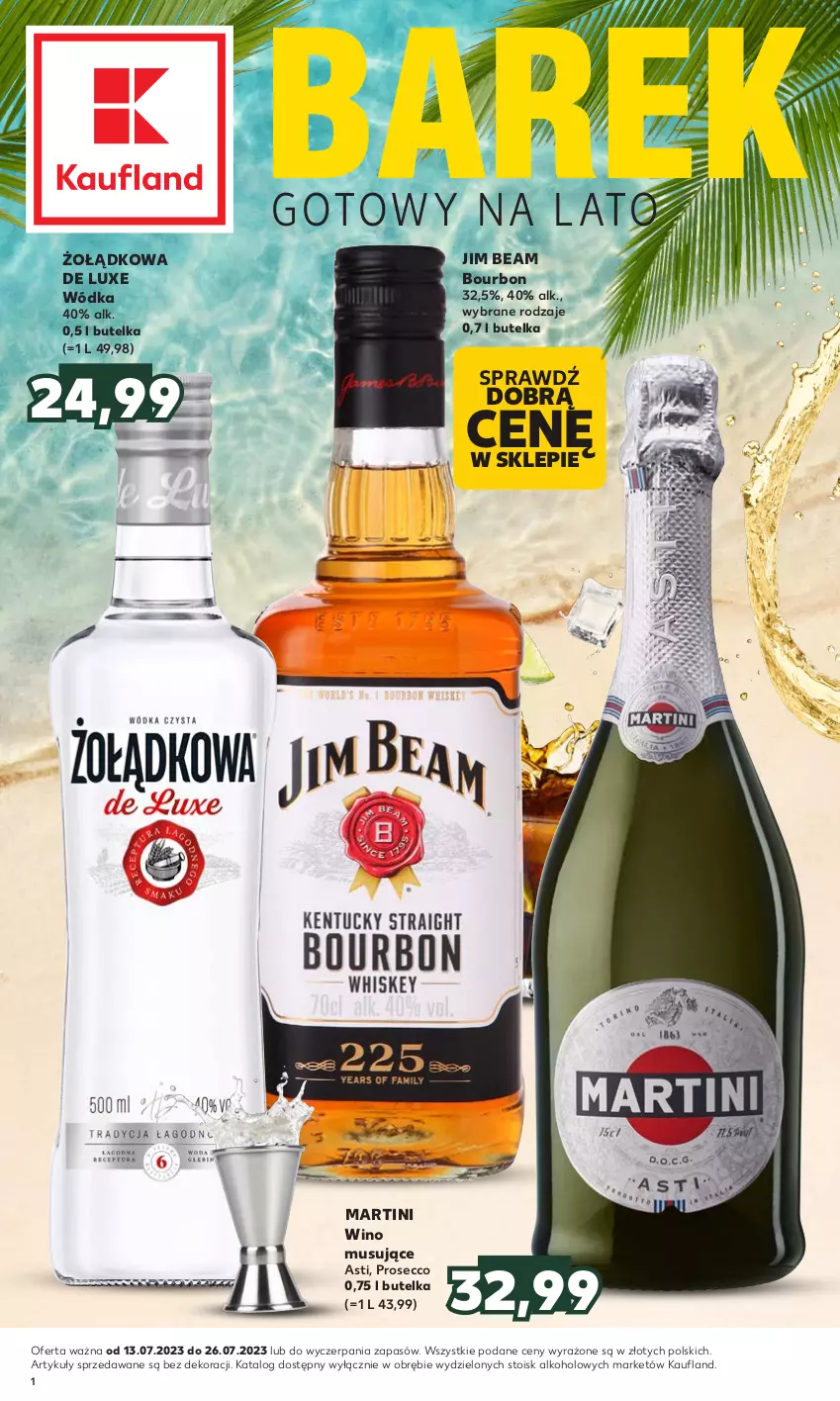 Gazetka promocyjna Kaufland - Barek Kauflandu - ważna 13.07 do 26.07.2023 - strona 1 - produkty: Bourbon, Jim Beam, Martini, Mus, Prosecco, Wino, Wino musujące, Wódka