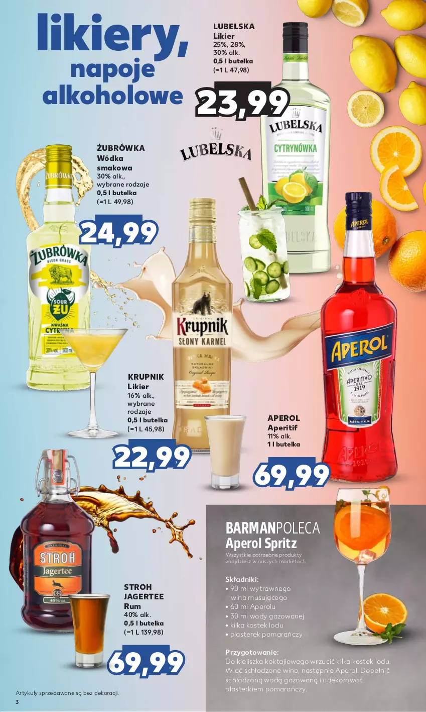 Gazetka promocyjna Kaufland - Barek Kauflandu - ważna 13.07 do 26.07.2023 - strona 3 - produkty: Aperol, Krupnik, Likier, Mus, Napoje, Plasterki, Rum, Stek, Stroh, Wino, Wódka