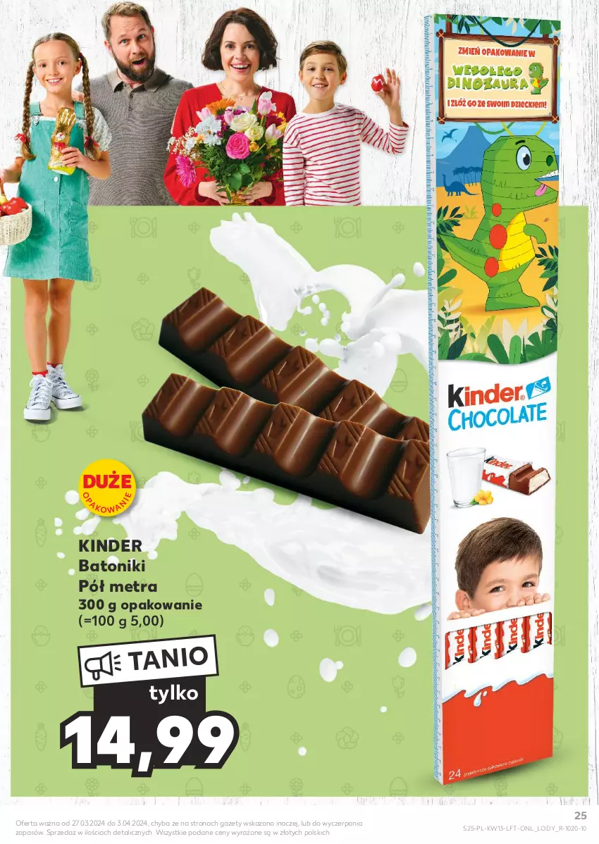 Gazetka promocyjna Kaufland - Gazetka tygodnia - ważna 27.03 do 03.04.2024 - strona 25 - produkty: Baton, Kinder, Lody, Tonik