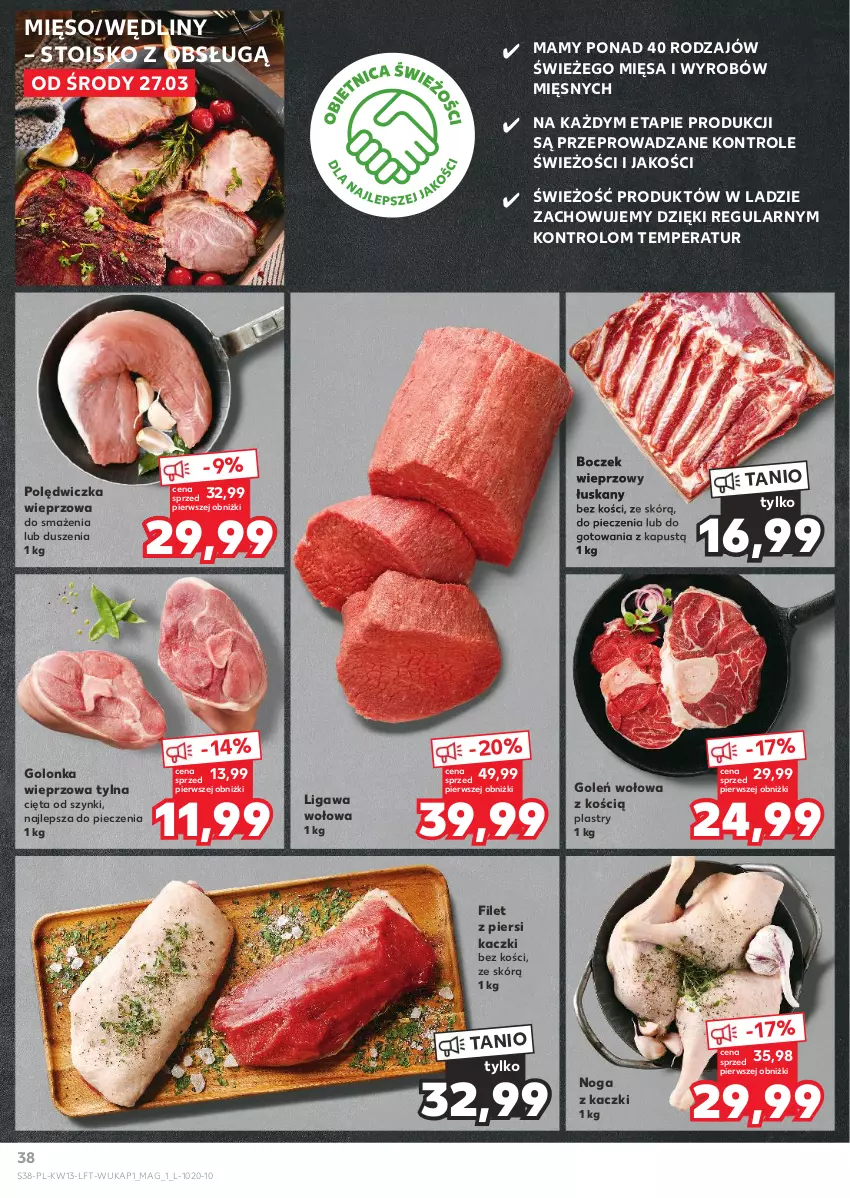 Gazetka promocyjna Kaufland - Gazetka tygodnia - ważna 27.03 do 03.04.2024 - strona 38 - produkty: Boczek, Boczek wieprzowy, Filet z piersi kaczki, Golonka wieprzowa, Kapustą, Mięso, Noga z kaczki, Piec, Polędwiczka wieprzowa