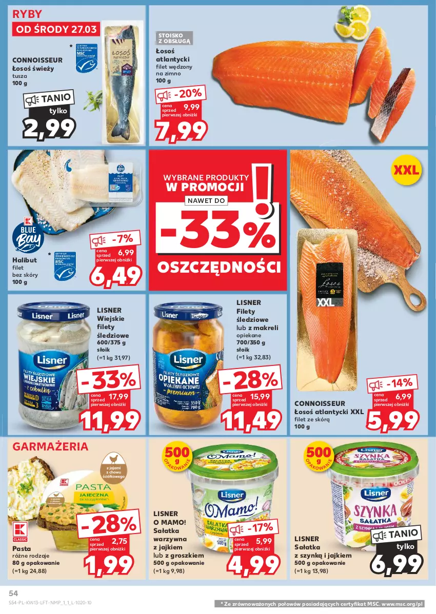 Gazetka promocyjna Kaufland - Gazetka tygodnia - ważna 27.03 do 03.04.2024 - strona 54 - produkty: Halibut, Lisner, Sałat, Sałatka, Sałatka warzywna, Tusz