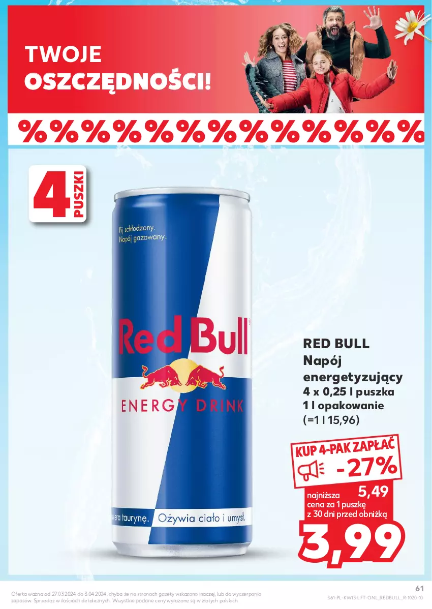 Gazetka promocyjna Kaufland - Gazetka tygodnia - ważna 27.03 do 03.04.2024 - strona 61 - produkty: Napój, Red Bull