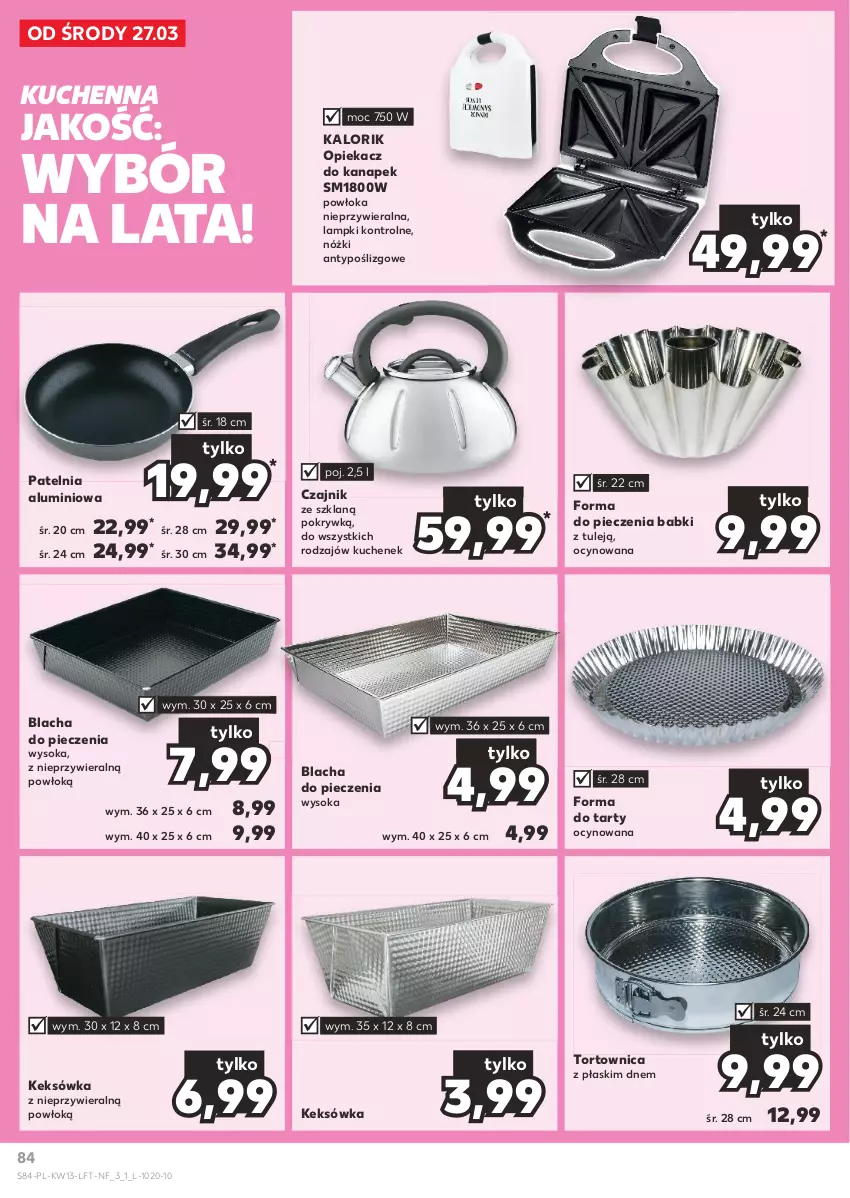 Gazetka promocyjna Kaufland - Gazetka tygodnia - ważna 27.03 do 03.04.2024 - strona 84 - produkty: Blacha do pieczenia, Czajnik, Forma do pieczenia, Gra, Keksówka, Opiekacz do kanapek, Patelnia, Piec, Sok, Tortownica