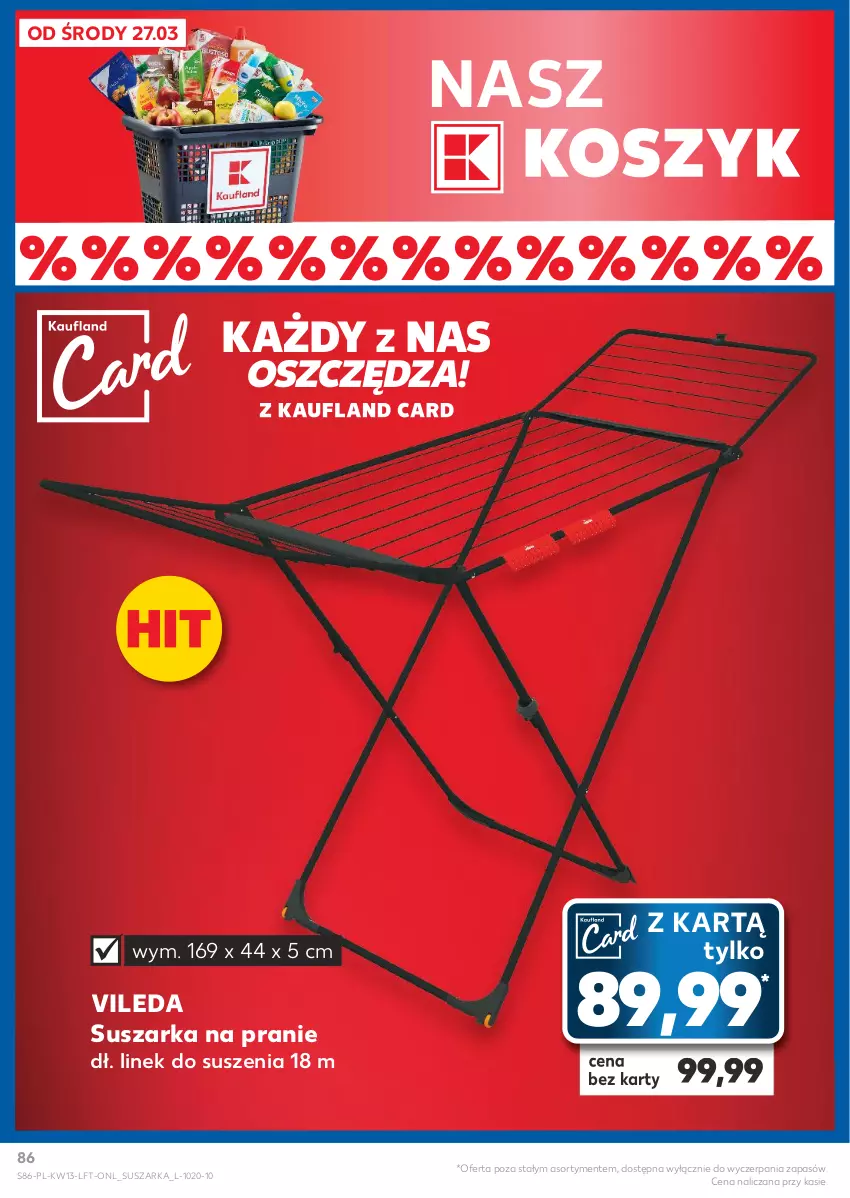 Gazetka promocyjna Kaufland - Gazetka tygodnia - ważna 27.03 do 03.04.2024 - strona 86 - produkty: Kosz, Suszarka, Suszarka na pranie, Vileda