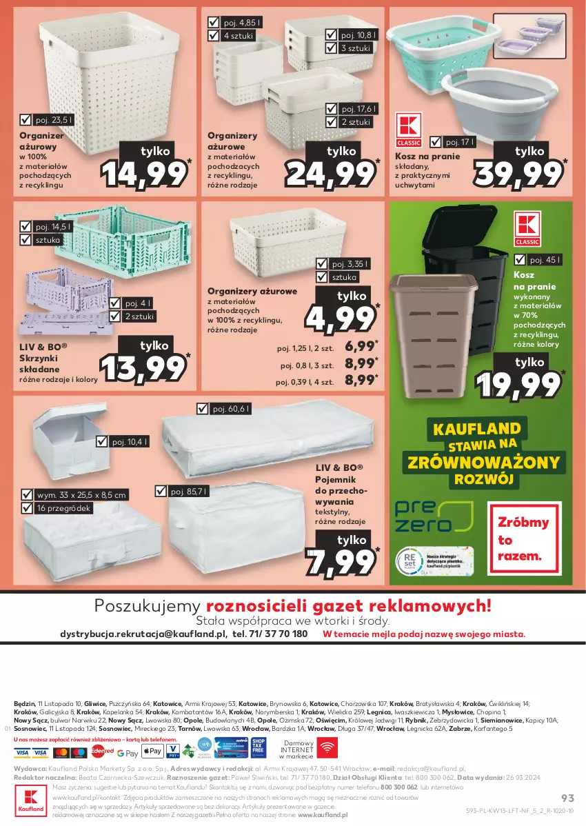 Gazetka promocyjna Kaufland - Gazetka tygodnia - ważna 27.03 do 03.04.2024 - strona 93 - produkty: Dres, Fa, Gra, Kosz, Organizer, Pojemnik, Pojemnik do przechowywania, Sos, Telefon, Top