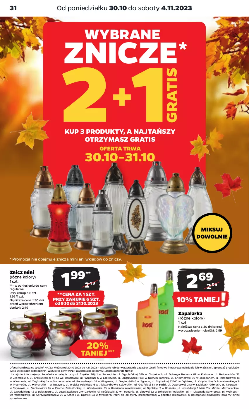 Gazetka promocyjna Netto - Akcesoria i dodatki - ważna 30.10 do 04.11.2023 - strona 4 - produkty: Fa, Gra, Kujawski, Podlaski, Sok, Stock, Top, Zapalarka, Znicz