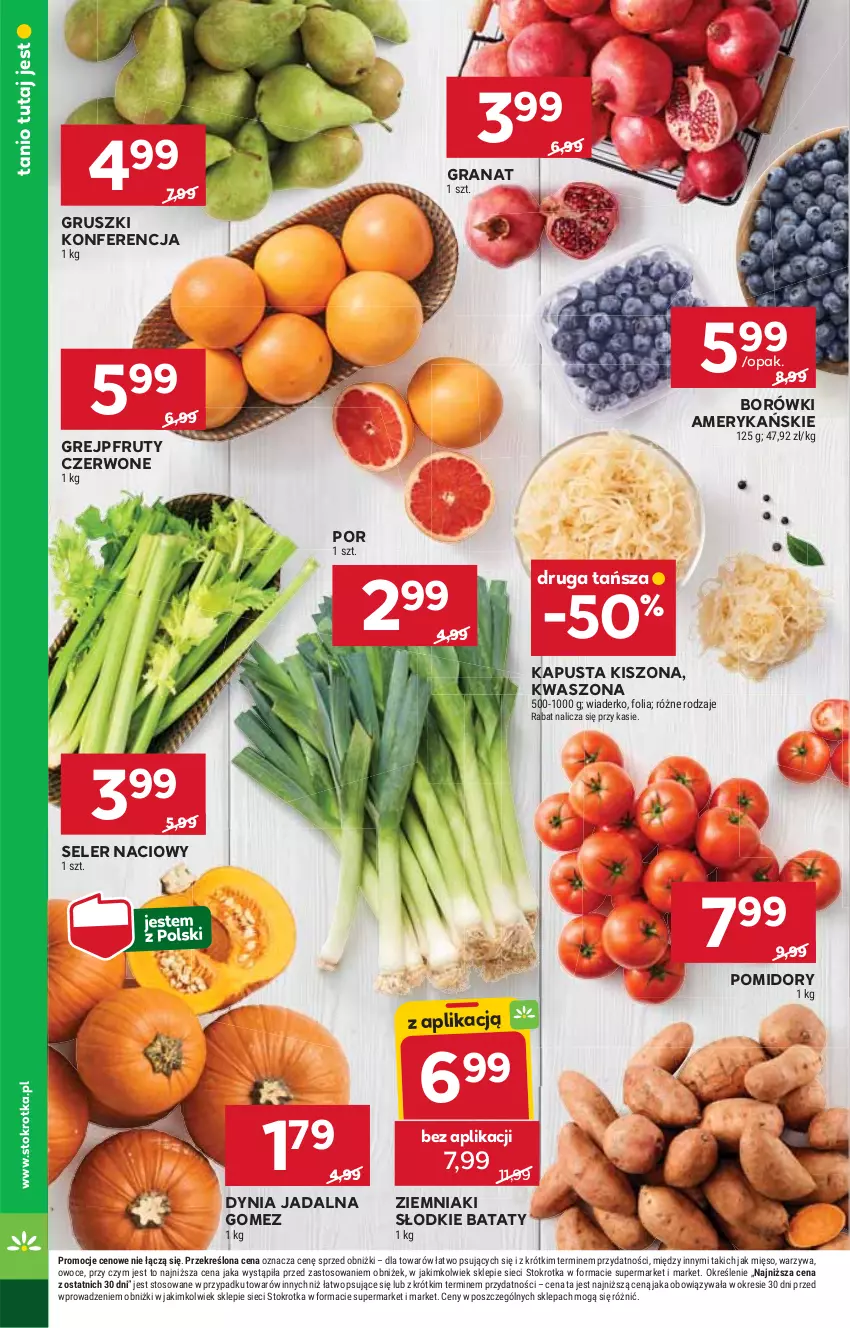 Gazetka promocyjna Stokrotka - Supermarket - ważna 30.10 do 05.11.2025 - strona 12 - produkty: Gra, Granat, Grejpfrut, Gruszki, Mięso, Owoce, Pomidory, Por, Seler naciowy, Warzywa, Ziemniaki