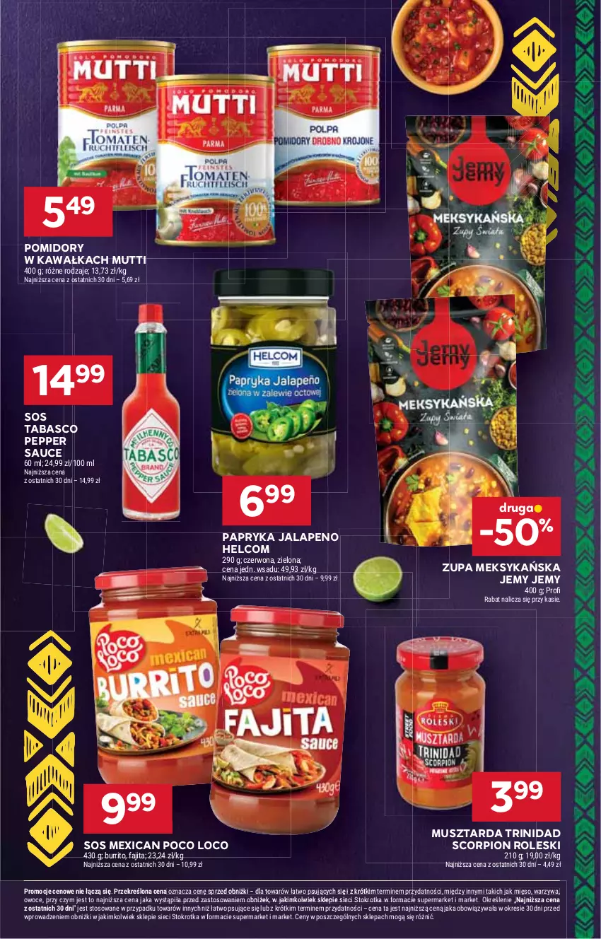Gazetka promocyjna Stokrotka - Supermarket - ważna 30.10 do 05.11.2025 - strona 29 - produkty: Fa, HELCOM, Kawa, Mięso, Mus, Musztarda, Owoce, Papryka, Poco Loco, Pomidory, Pomidory w kawałkach, Sos, Sos tabasco, Warzywa, Zupa