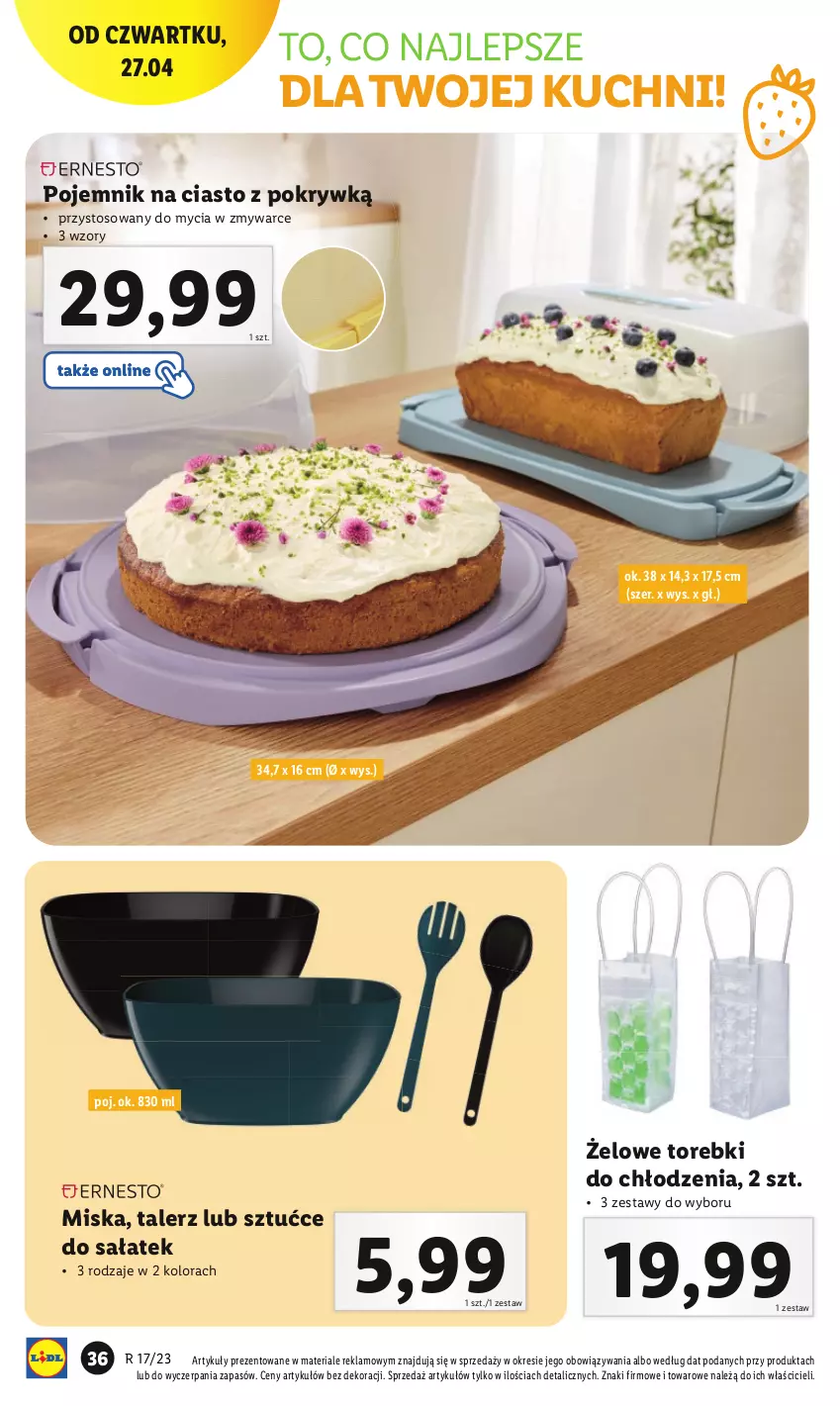 Gazetka promocyjna Lidl - GAZETKA - ważna 24.04 do 30.04.2023 - strona 42 - produkty: Miska, Pojemnik, Pojemnik na ciasto, Sałat, Talerz