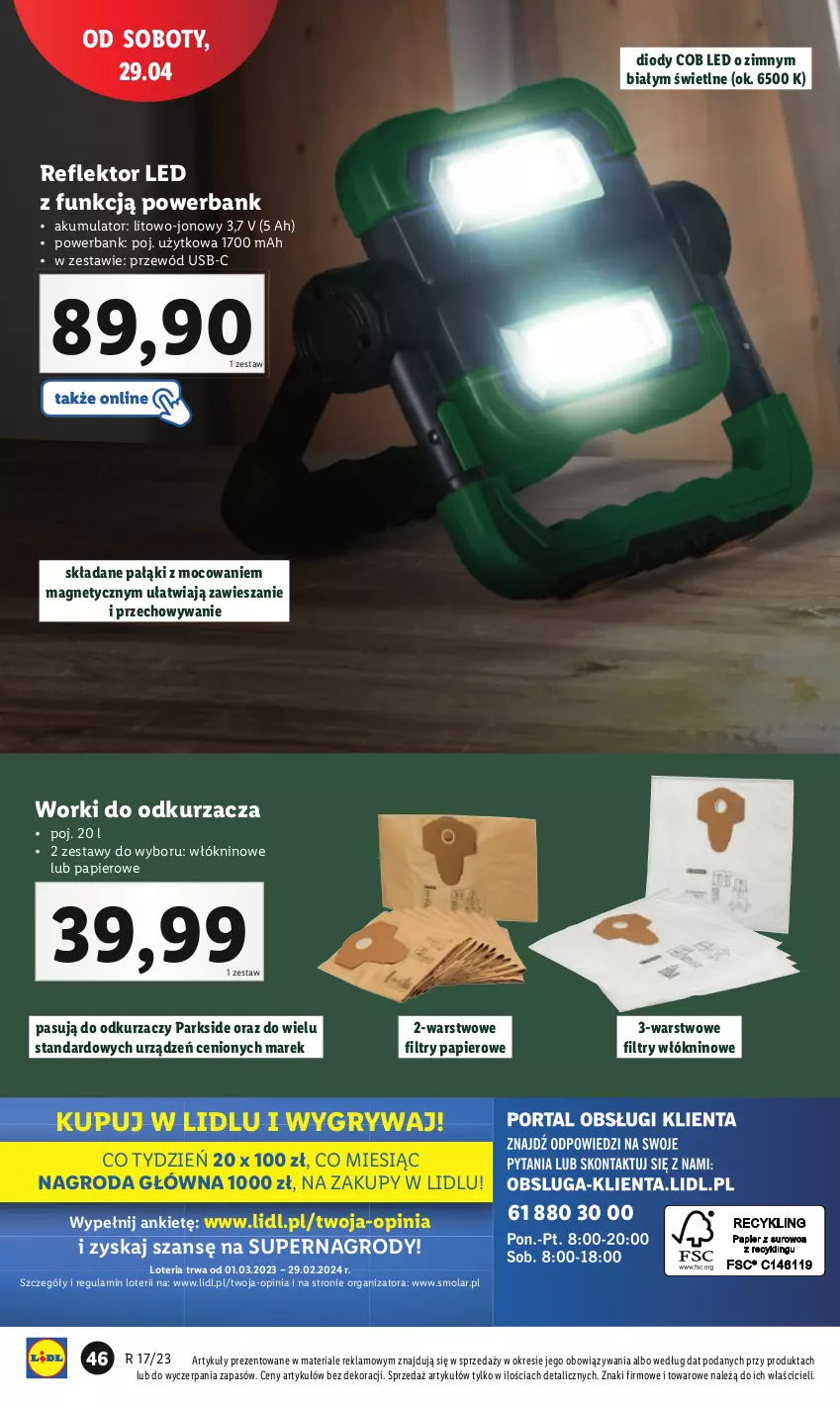 Gazetka promocyjna Lidl - GAZETKA - ważna 24.04 do 30.04.2023 - strona 56 - produkty: Akumulator, Gry, Mola, Odkurzacz, Papier, Parkside, Powerbank, Przewód