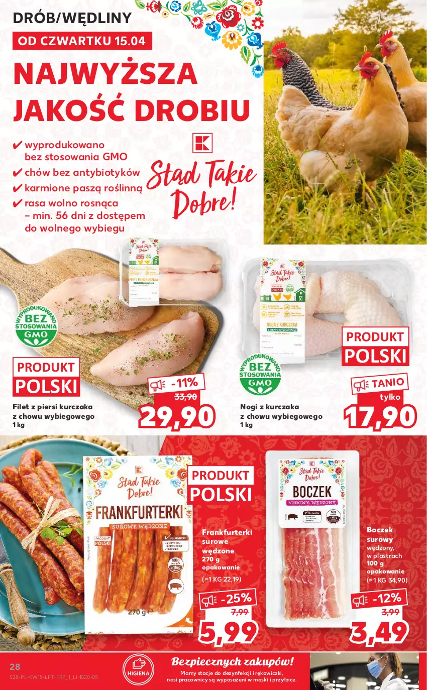 Gazetka promocyjna Kaufland - OFERTA TYGODNIA - ważna 15.04 do 21.04.2021 - strona 28 - produkty: BIC, Boczek, Drób, Filet z piersi kurczaka, Frankfurterki, Karmi, Kurczak, Piec