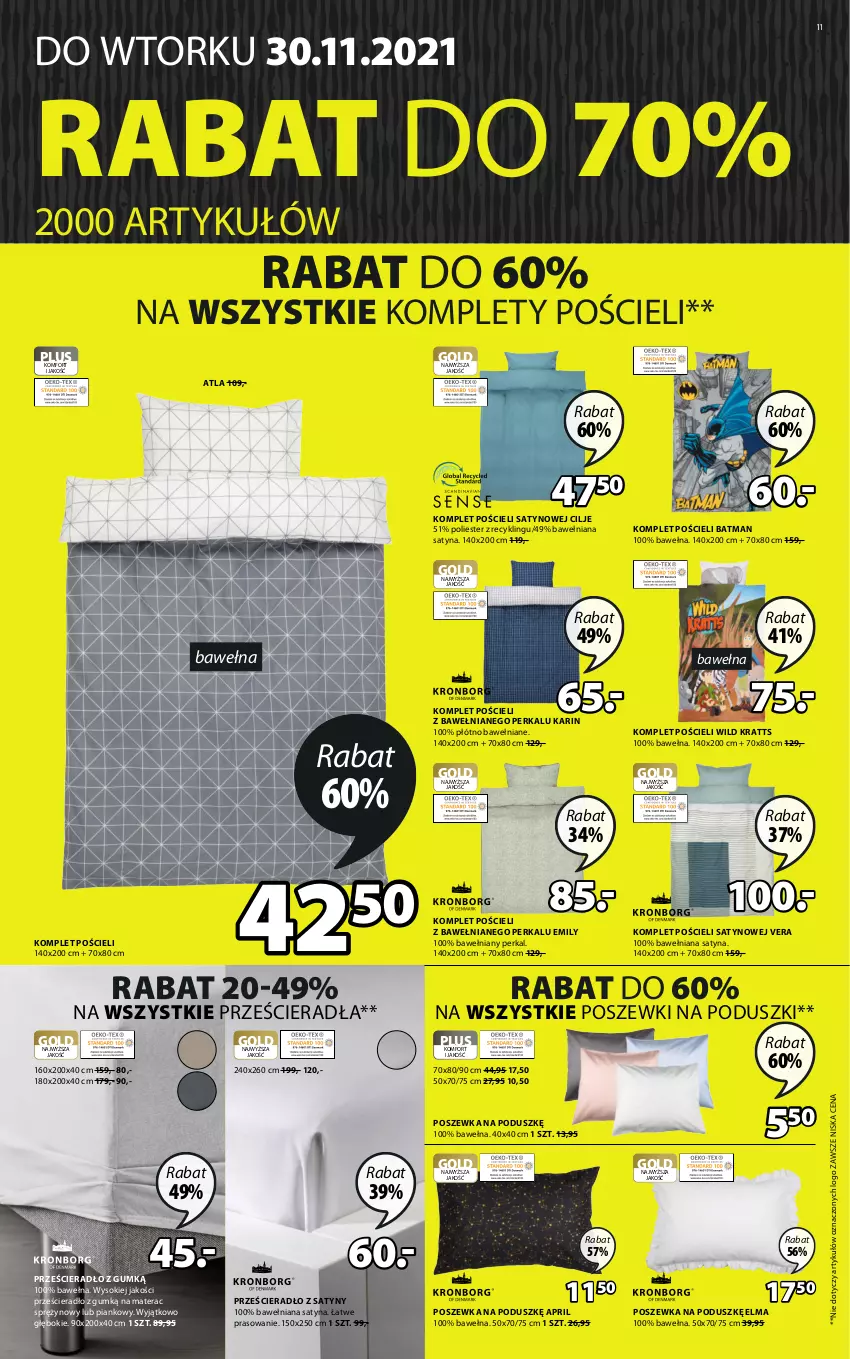 Gazetka promocyjna Jysk - Gazetka Black Friday - ważna 24.11 do 30.11.2021 - strona 12 - produkty: Komplet pościeli, Materac, Materac sprężynowy, Pościel, Poszewka, Prześcieradło, Sok, Tera, Wełna