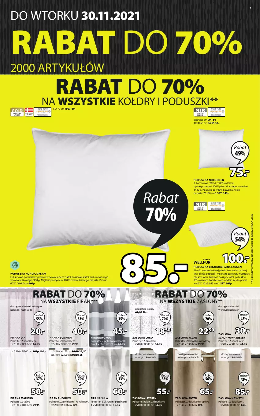 Gazetka promocyjna Jysk - Gazetka Black Friday - ważna 24.11 do 30.11.2021 - strona 8 - produkty: Firana, Poduszka, Ser, Sok, Zasłona