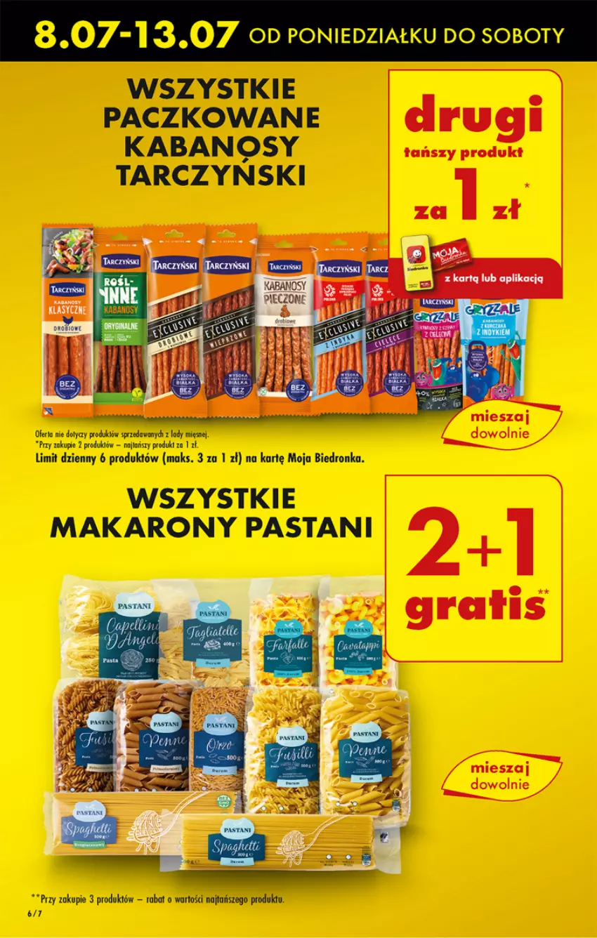 Gazetka promocyjna Biedronka - Od poniedzialku - ważna 08.07 do 13.07.2024 - strona 6 - produkty: Dron, Kabanos, Makaron, Tarczyński