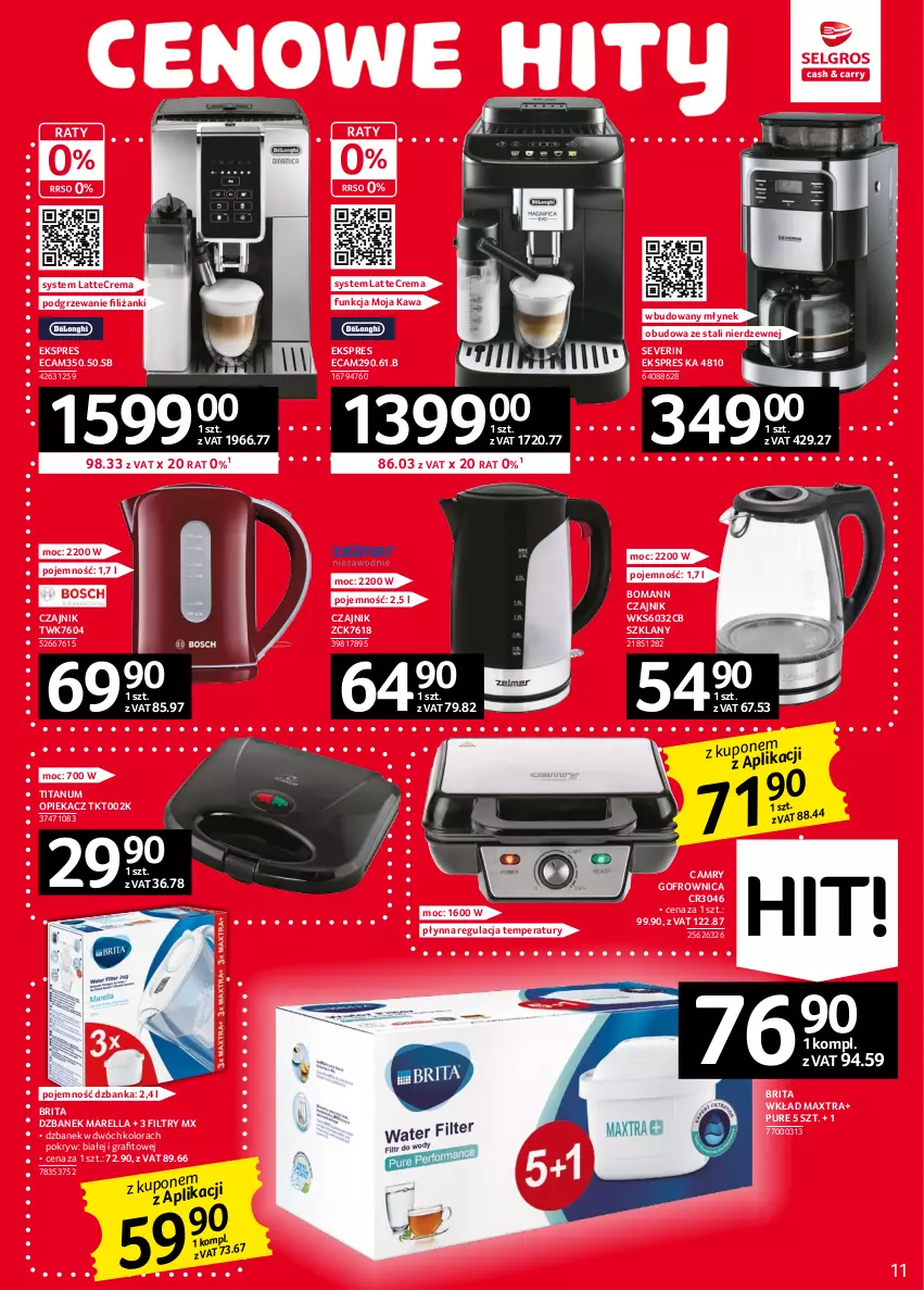 Gazetka promocyjna Selgros - Oferta przemysłowa - ważna 02.02 do 15.02.2023 - strona 11 - produkty: Brit, Brita, Czajnik, Dzbanek, Gofrownica, Gra, Kawa, Młynek, Pur