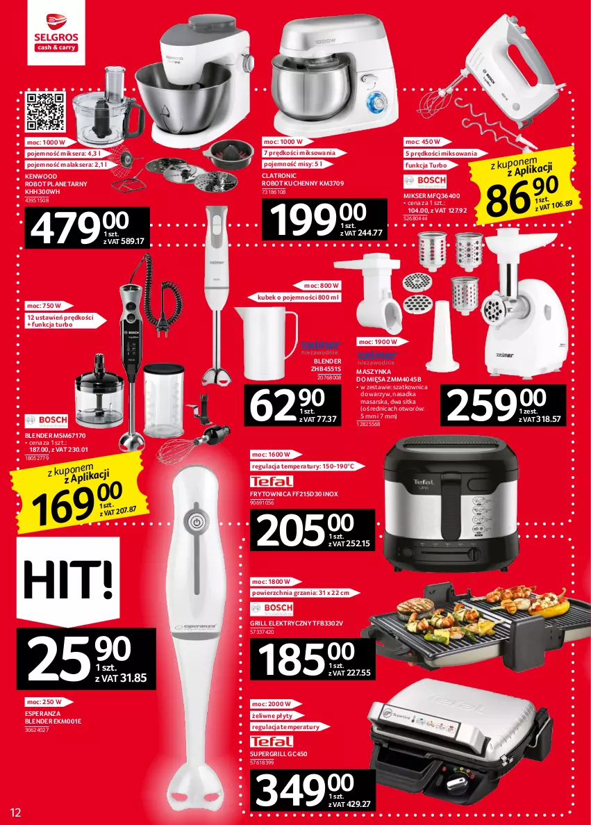 Gazetka promocyjna Selgros - Oferta przemysłowa - ważna 02.02 do 15.02.2023 - strona 12 - produkty: Blender, Grill, Kubek, Maszynka, Mikser, Robot, Robot planetarny, Ser, Szatkownica, Szynka