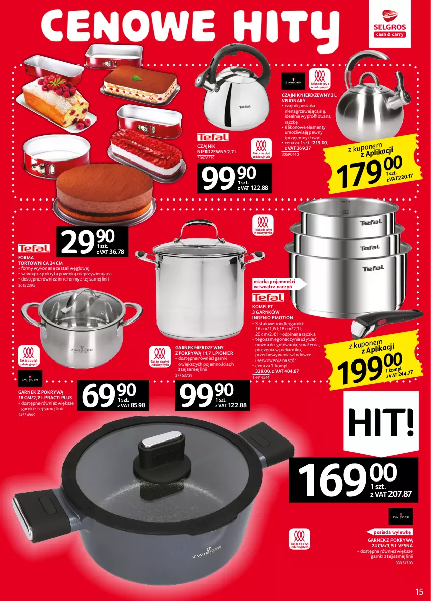 Gazetka promocyjna Selgros - Oferta przemysłowa - ważna 02.02 do 15.02.2023 - strona 15 - produkty: Czajnik, Garnek, Garnek z pokrywą, Miarka, Piec, Piekarnik, Ser, Stół, Tortownica