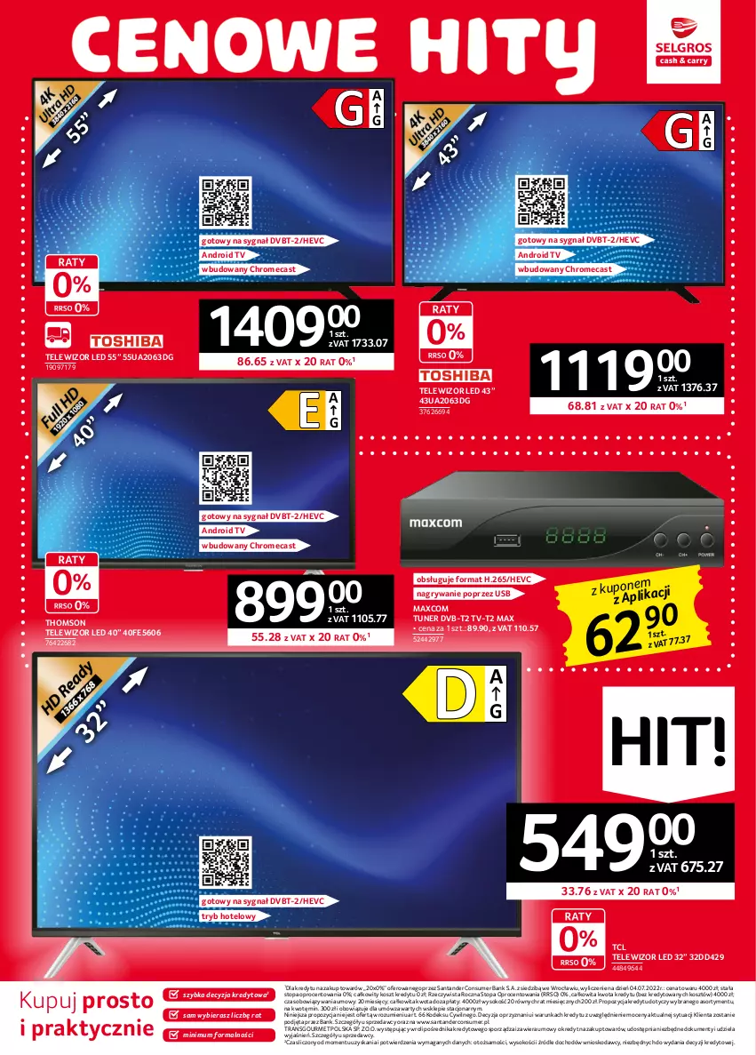 Gazetka promocyjna Selgros - Oferta przemysłowa - ważna 02.02 do 15.02.2023 - strona 5 - produkty: Android TV, Gry, Kosz, Por, Sok, Sprzedawcy, Telewizor, Thomson, Top, Tran