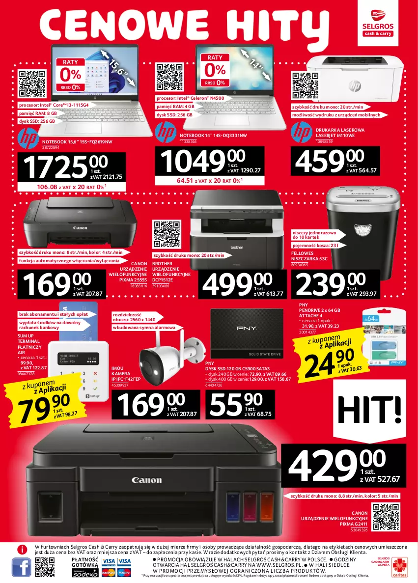 Gazetka promocyjna Selgros - Oferta przemysłowa - ważna 02.02 do 15.02.2023 - strona 7 - produkty: Brother, Canon, Drukarka, Gra, Intel, Kamera, Kosz, LG, Mobil, Niszczarka, Notebook, Obraz, Pendrive, Procesor, Ser, Sok, Urządzenie wielofunkcyjne